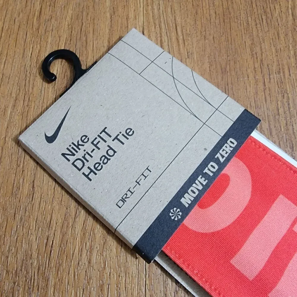 Nike Dri-Fit Technology Head Tie Unisex Headband White Red Just Do It One-size